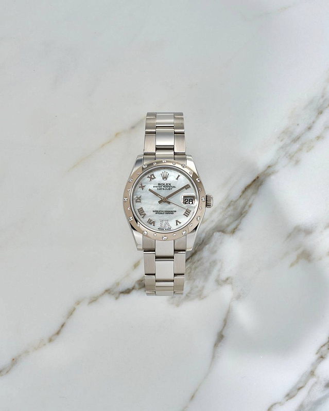 Rolex Datejust MoP Roman Dial Diamonds Bezel 31mm 178344