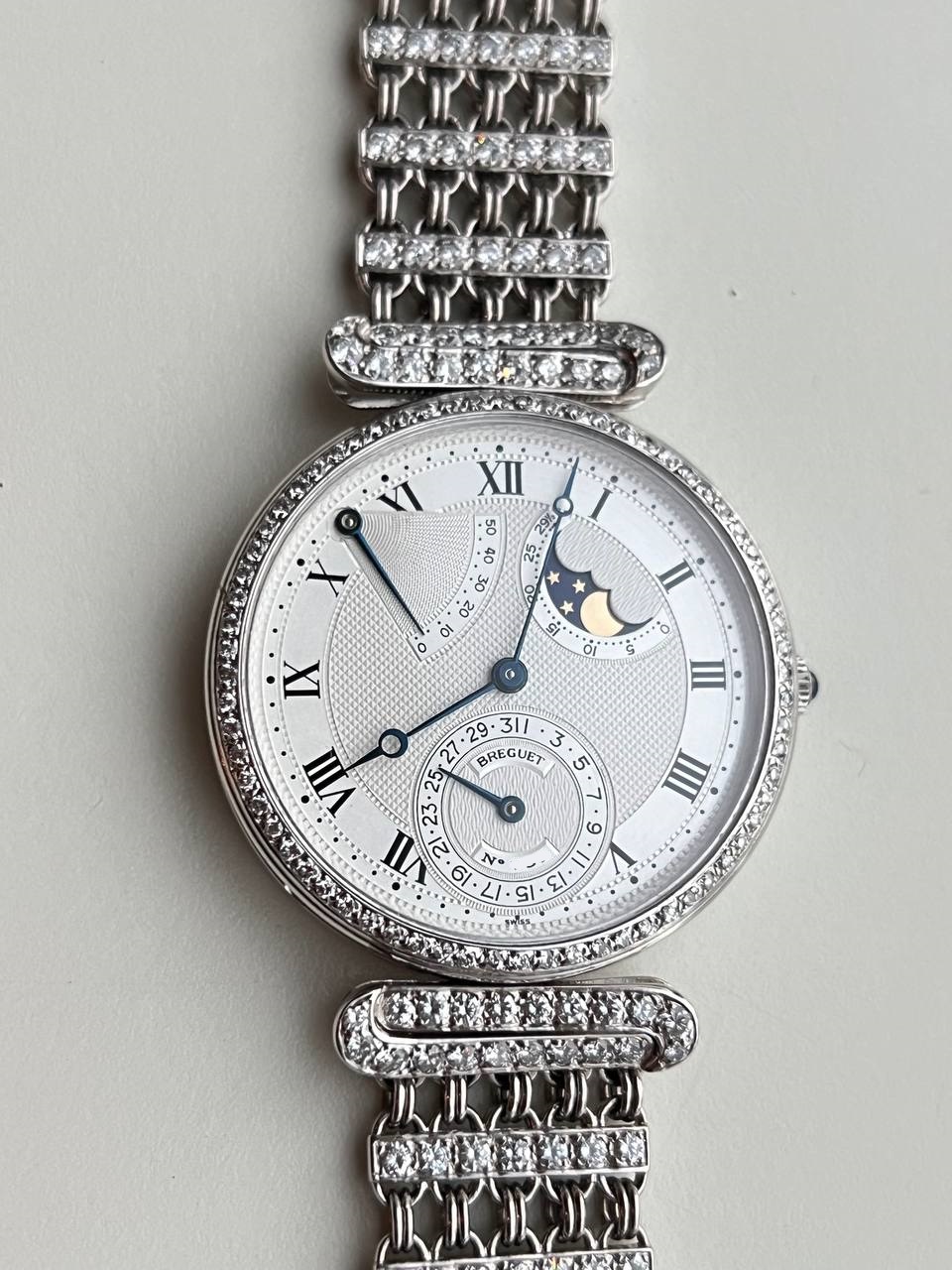 Breguet Classique Moonphase Power Reserve White Gold&Diamond Bracelet 3130