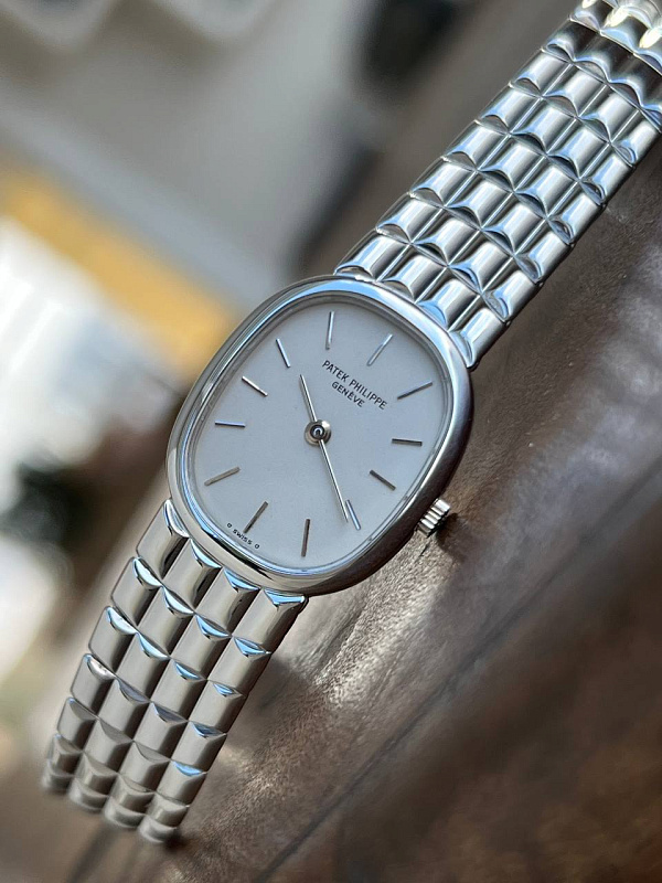 Patek Philippe Golden Ellipse White Gold Silver Dial Ladies 4764
