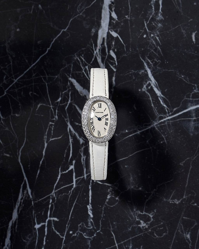 Cartier Baignoire 2369 White Gold Diamond Bezel