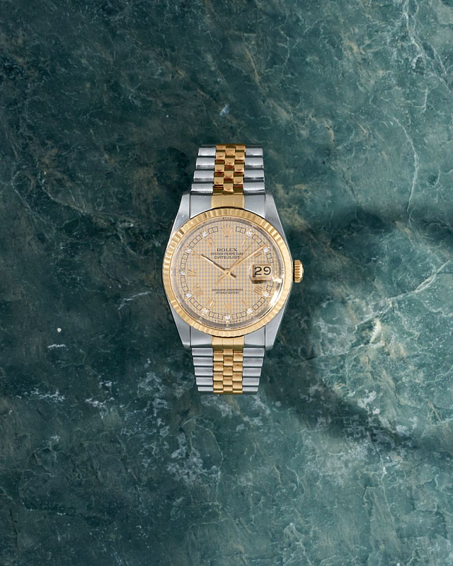 Rolex Datejust 36mm Houndstooth Diamond Dial Vintage L Series 16233