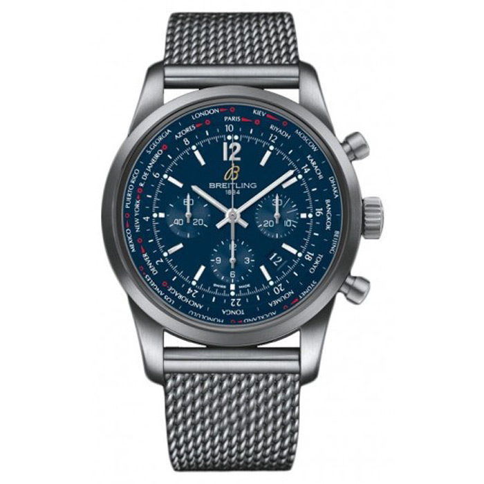 Breitling Transocean Chronograph Blue Dial 46 mm NEW