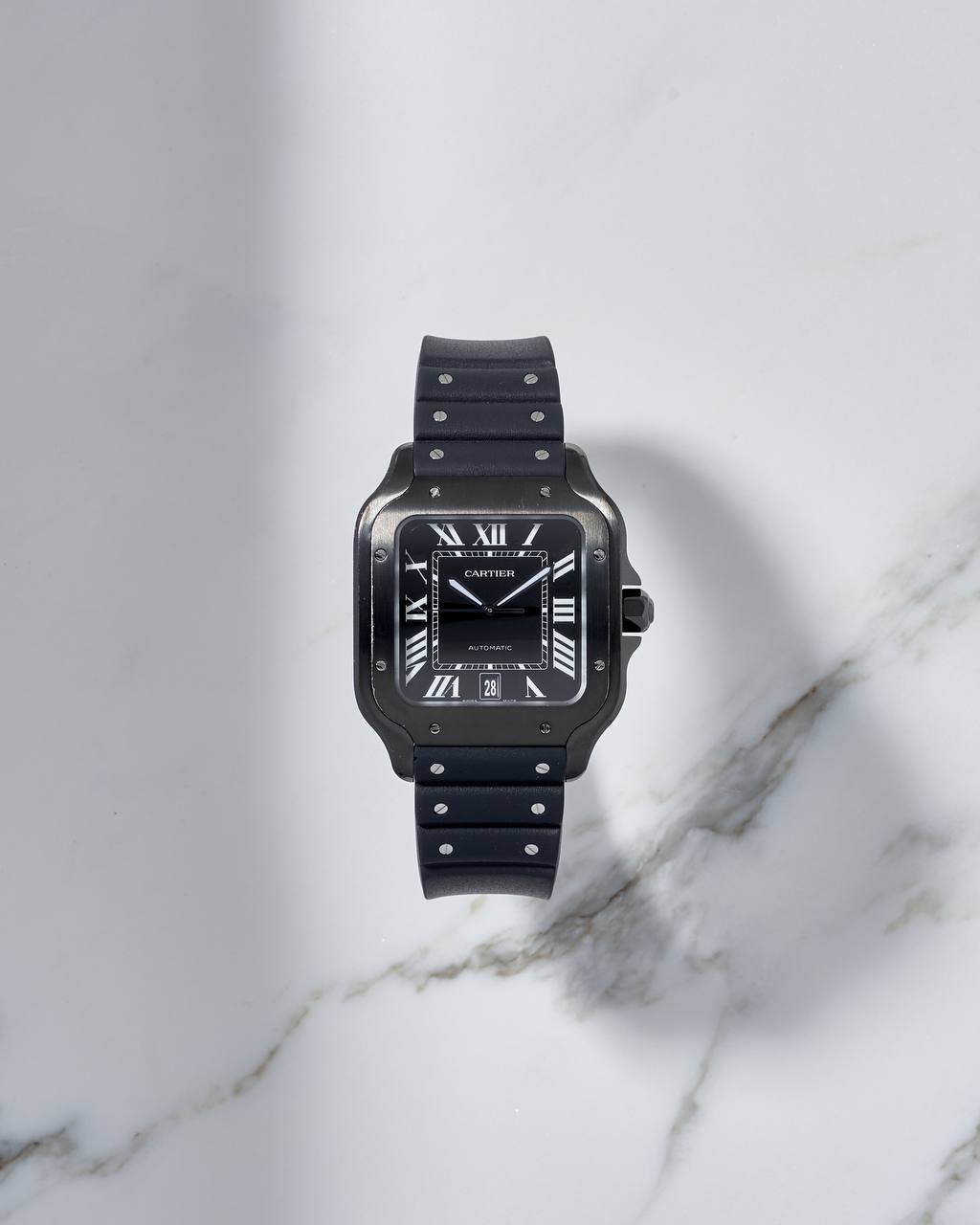 Cartier Santos De Cartier Large Black Dial 4072 