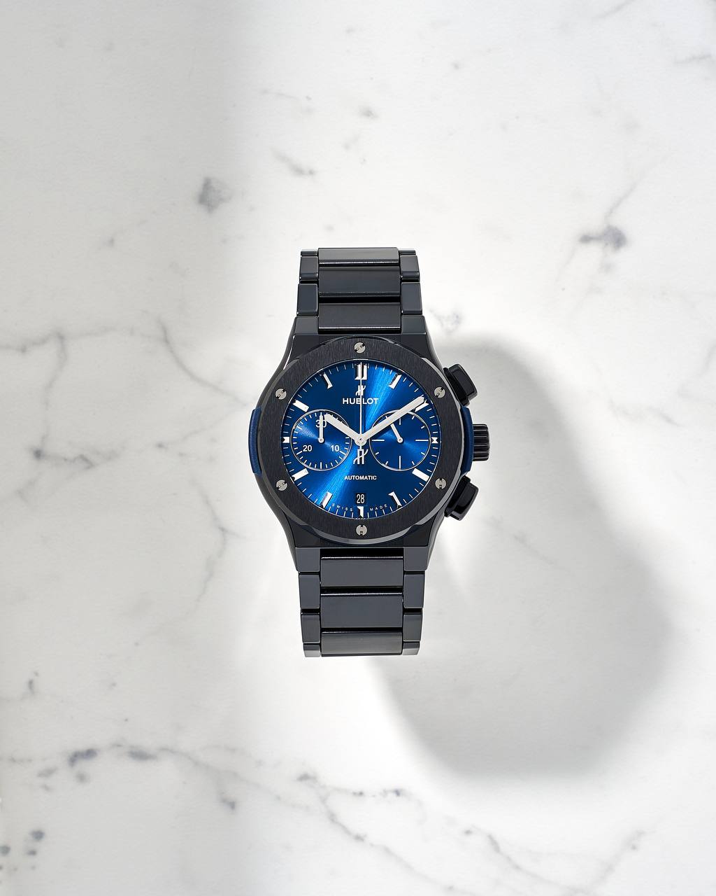 Hublot Classic Fusion Chronograph Ceramic Blue NEW