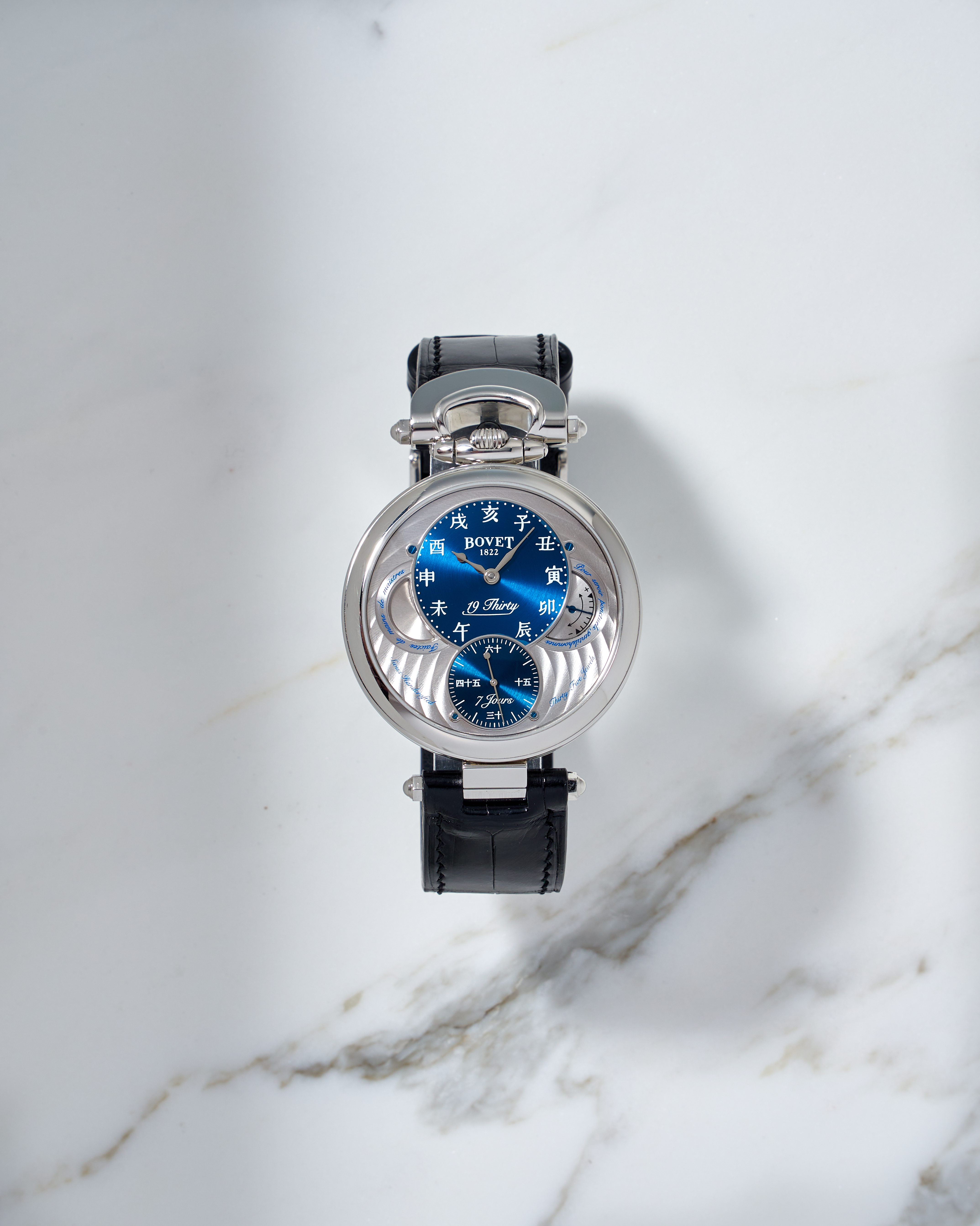  Bovet 19Thirty Fleurier Blue Chinese Sunbirst Dial