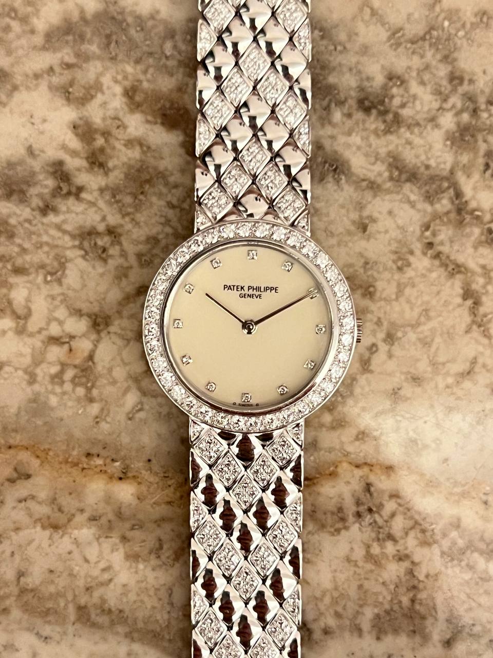Patek Philippe Calatrava Lady White Gold Diamond Set 4820