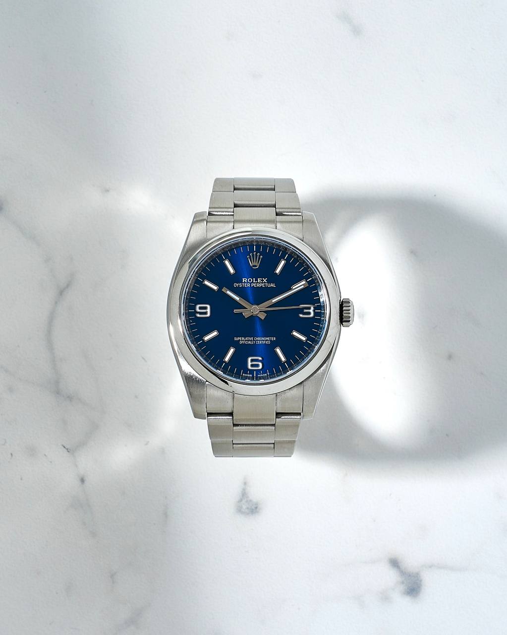 Rolex Oyster Perpetual 36 mm Blue Dial 116000