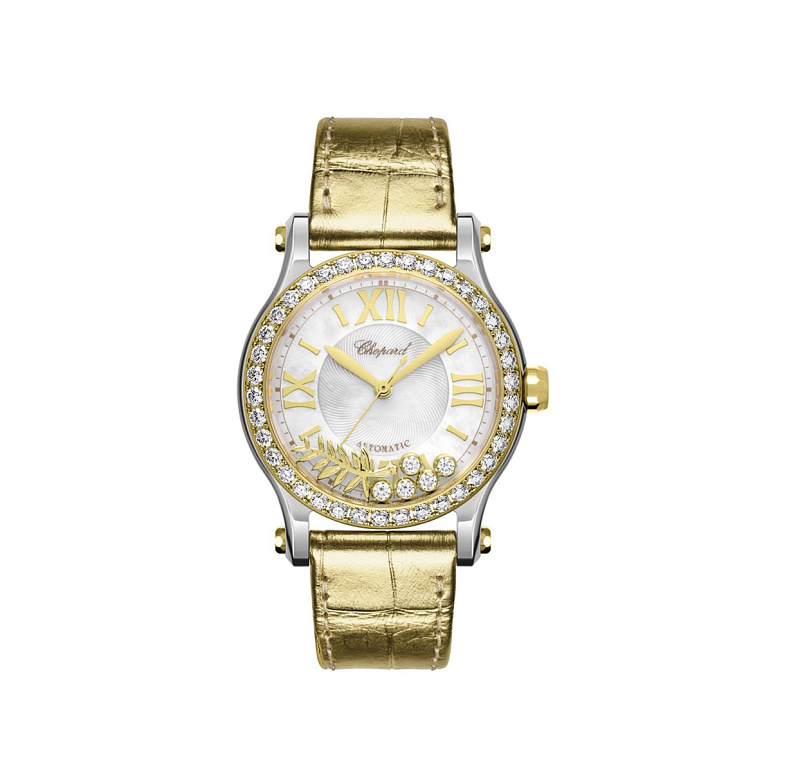 Chopard Happy Sport Palm MoP Dial Steel&Gold LE NEW 8578