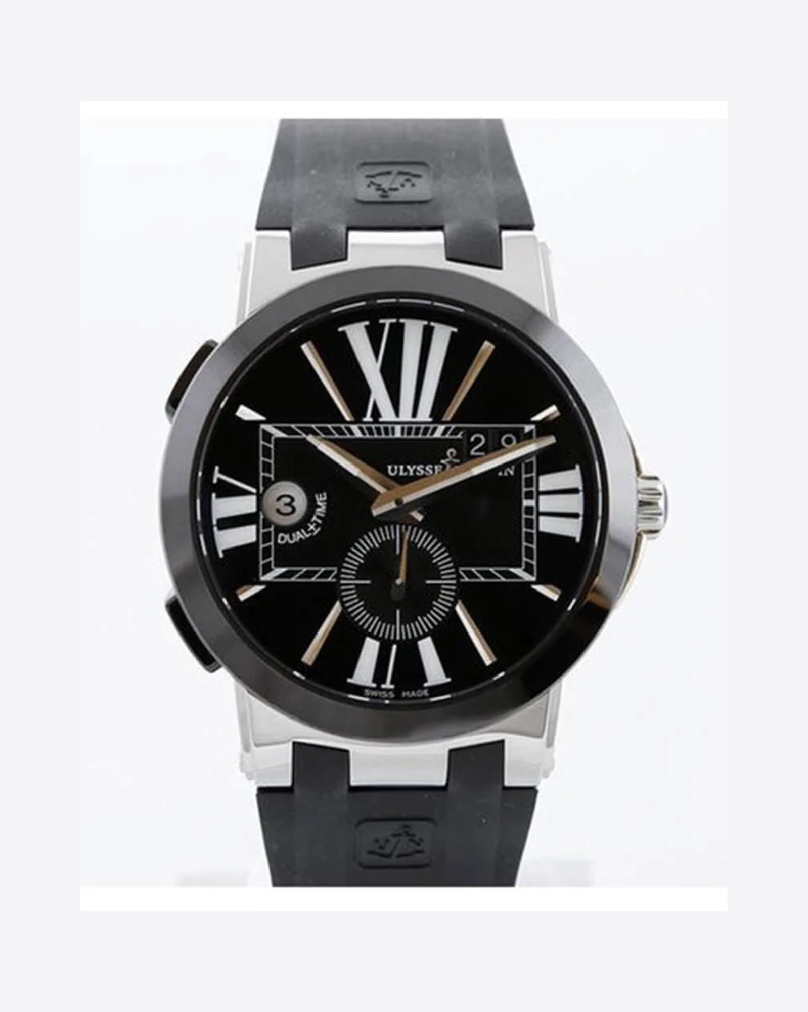 UN Functional Executive Dual Time Steel & Ceramic Black