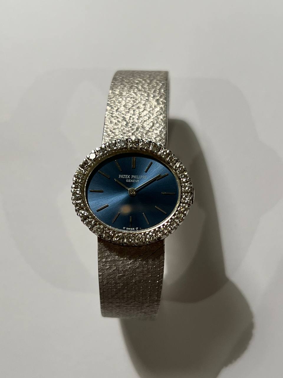 Patek Philippe Vintage Oval White Gold Blue Dial 4177