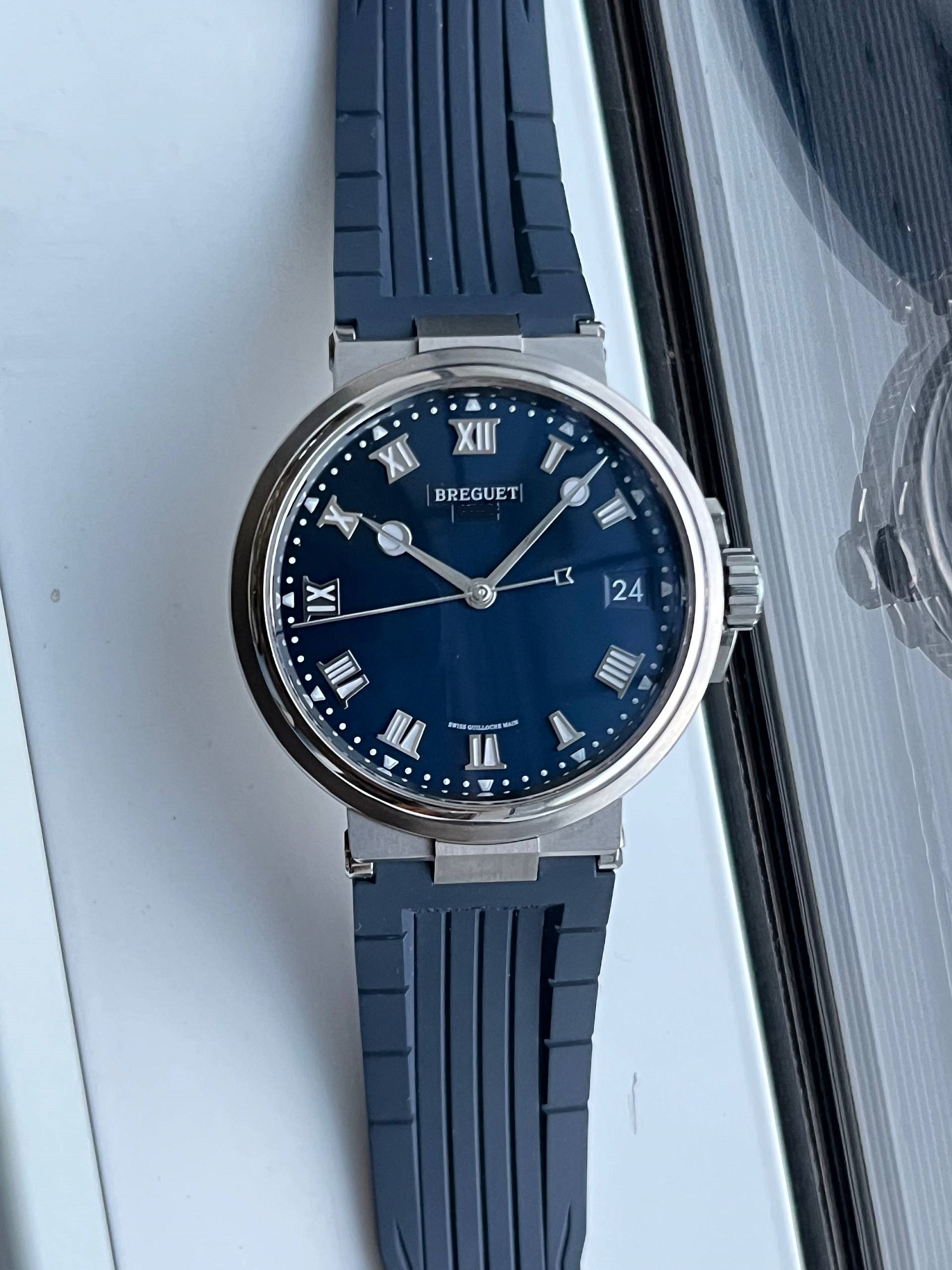 Breguet Marine Horloger Marine Automatic Titanium Blue Dial 5517