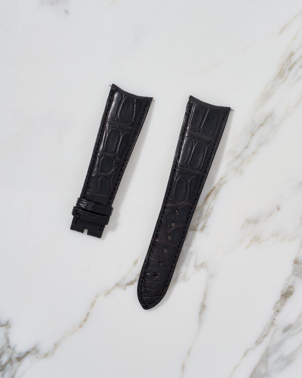 Ремешок Pierre Kunz Crocodile Leather Strap 24x18mm Black NOS