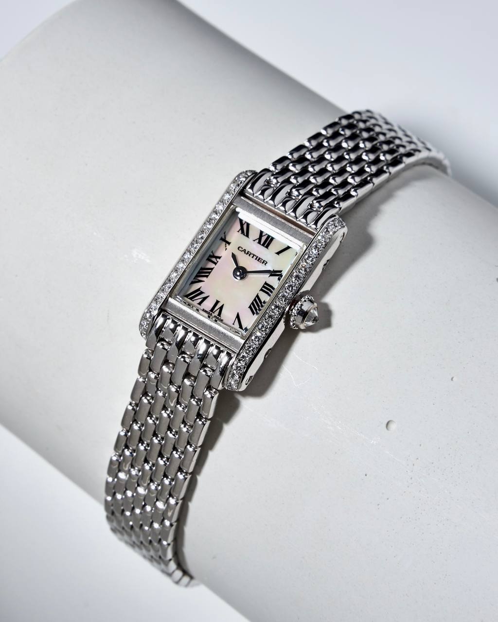 Cartier Tank Mini Mop Dial White Gold 1371