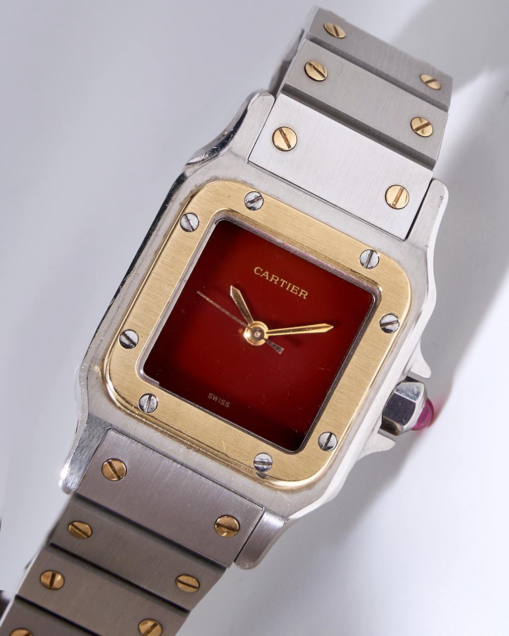 Cartier Santos Caree Burgundy 0902