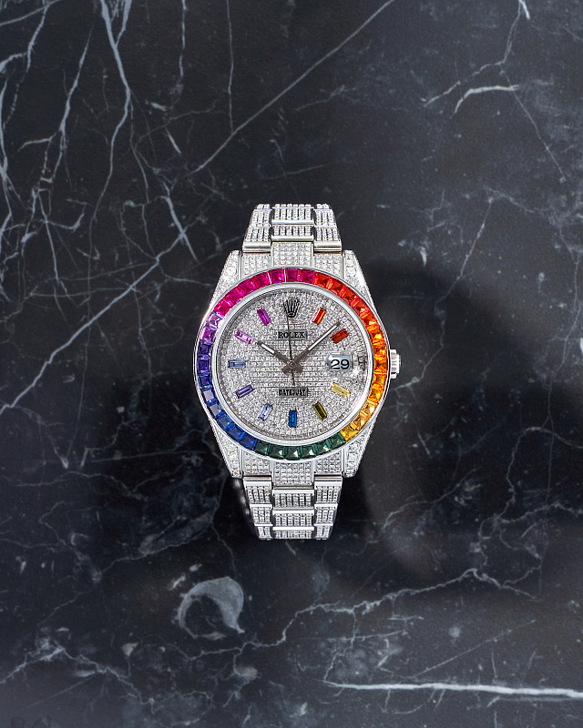Rolex Datejust 41mm Diamonds Rush Rainbow with papers 2022 year NEW