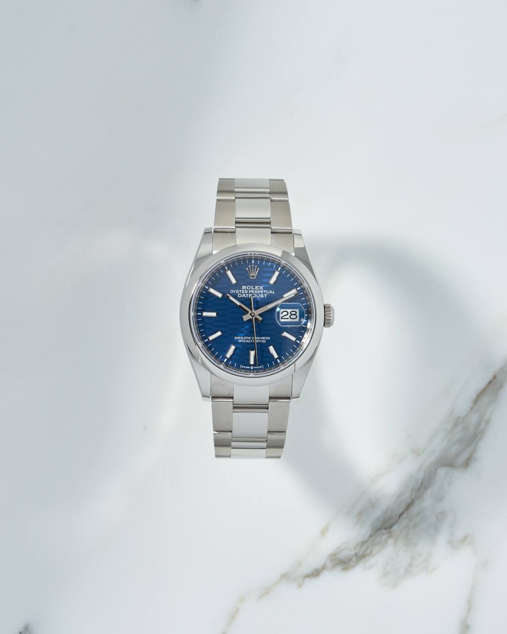 Rolex Datejust 36mm Blue Fluted Motif 126200 NEW