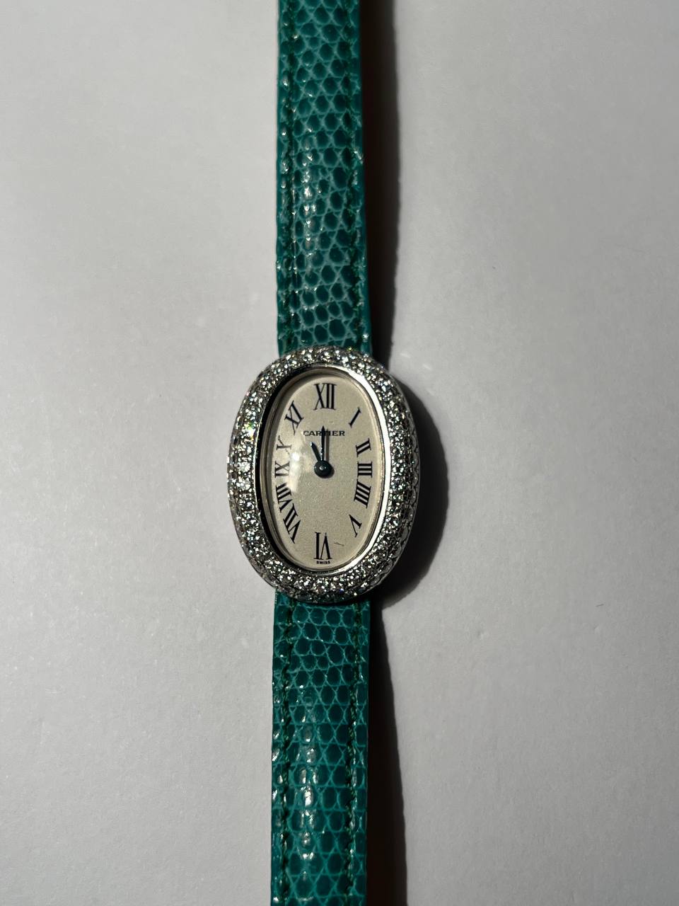 Cartier Baignoire 2369 White Gold Diamond Bezel