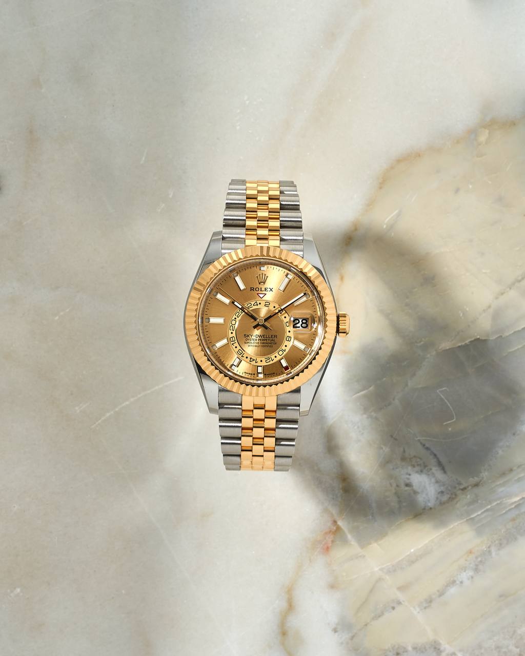 Rolex Sky Dweller Champagne Gold Dial Jubilee 42mm 336933 