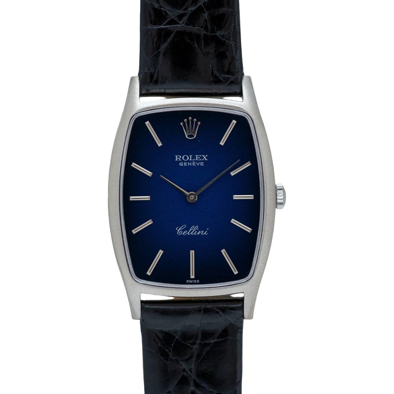 Rolex Cellini Blue Dial White Gold