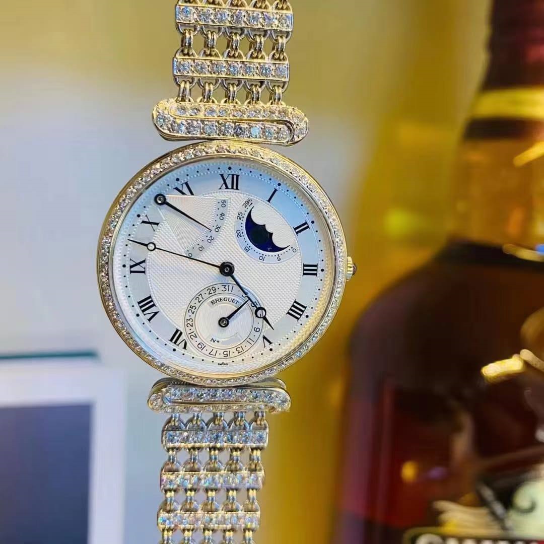 Breguet Classique Moonphase Power Reserve White Gold&Diamond Bracelet 3130