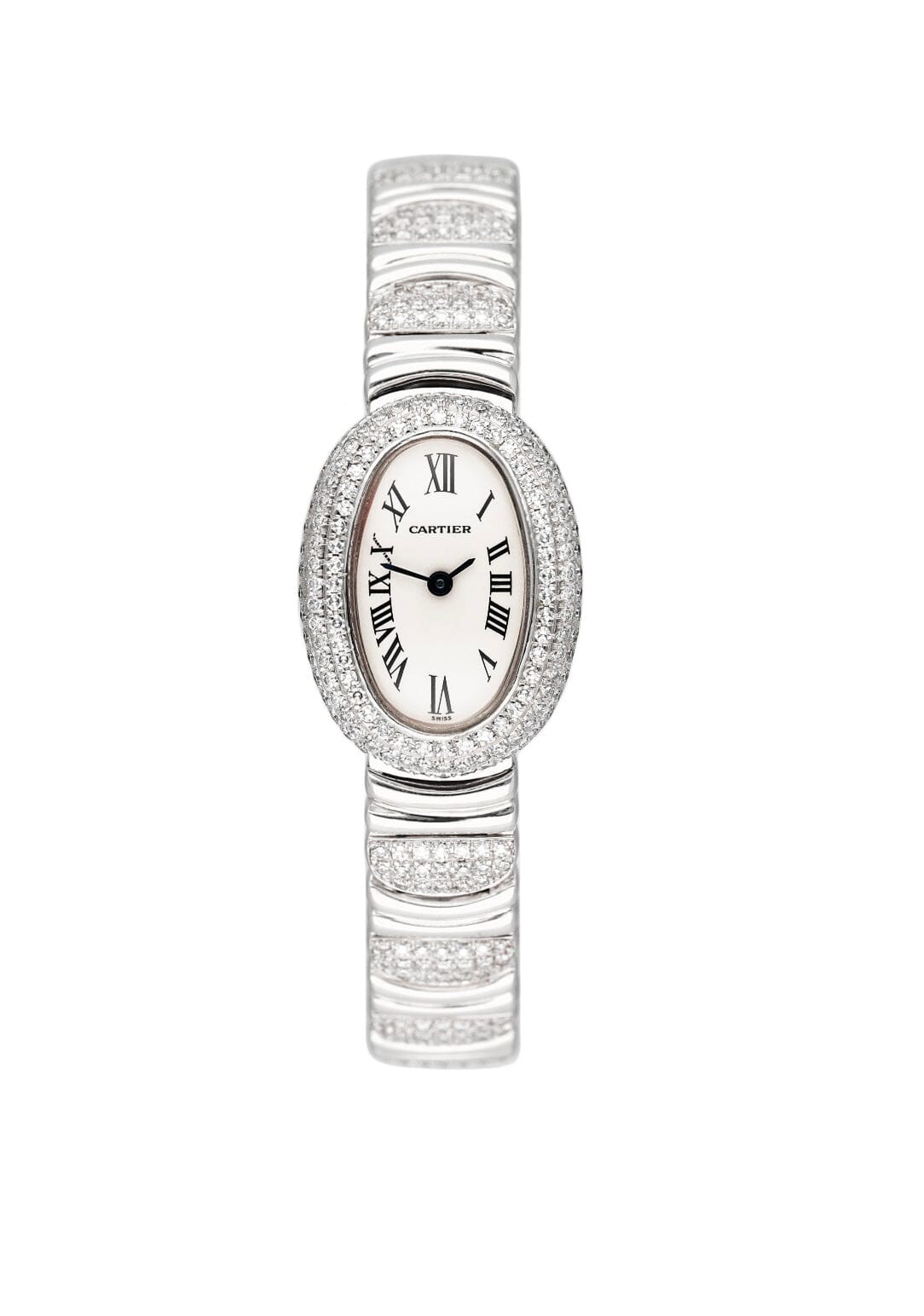Cartier Baignoire 2369 White Gold Aftermarket Diamonds