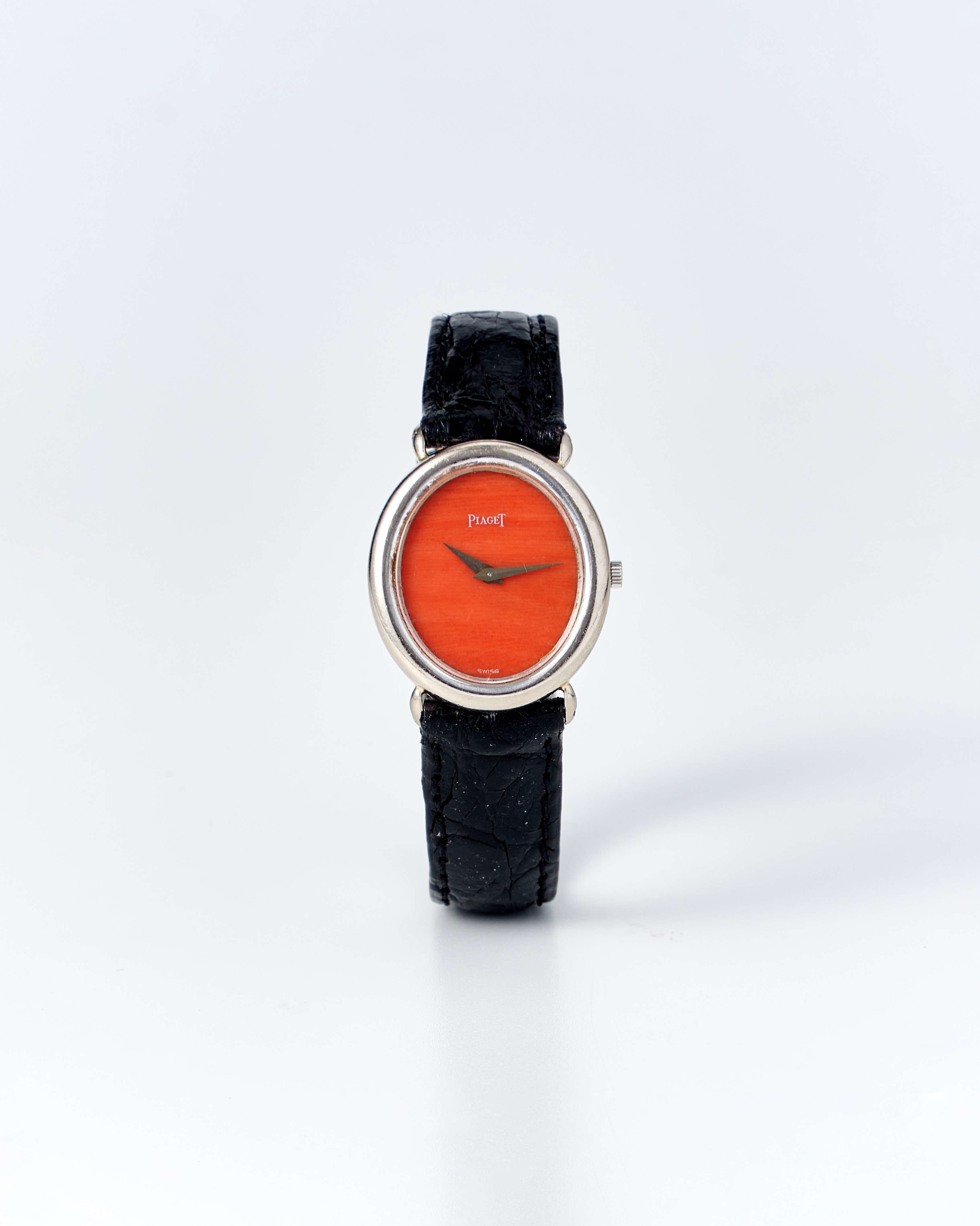 Piaget Gold Oval Lady Vintage Coral Dial White Gold 9822