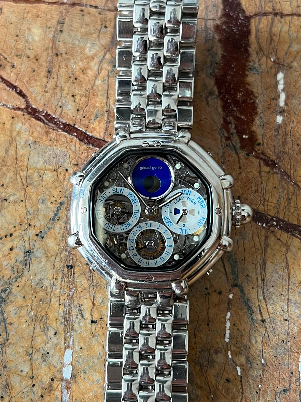 Gerald Genta Perpetual Calendar Skeleton Platinum