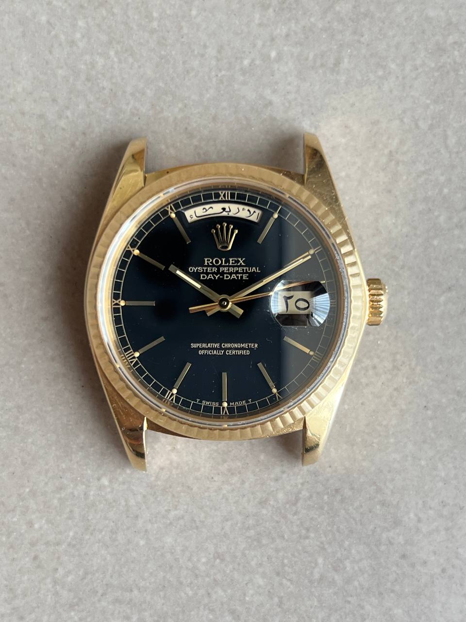 Rolex Day-Date 36mm Black Dial 18038 Arabic Day-Date Disc