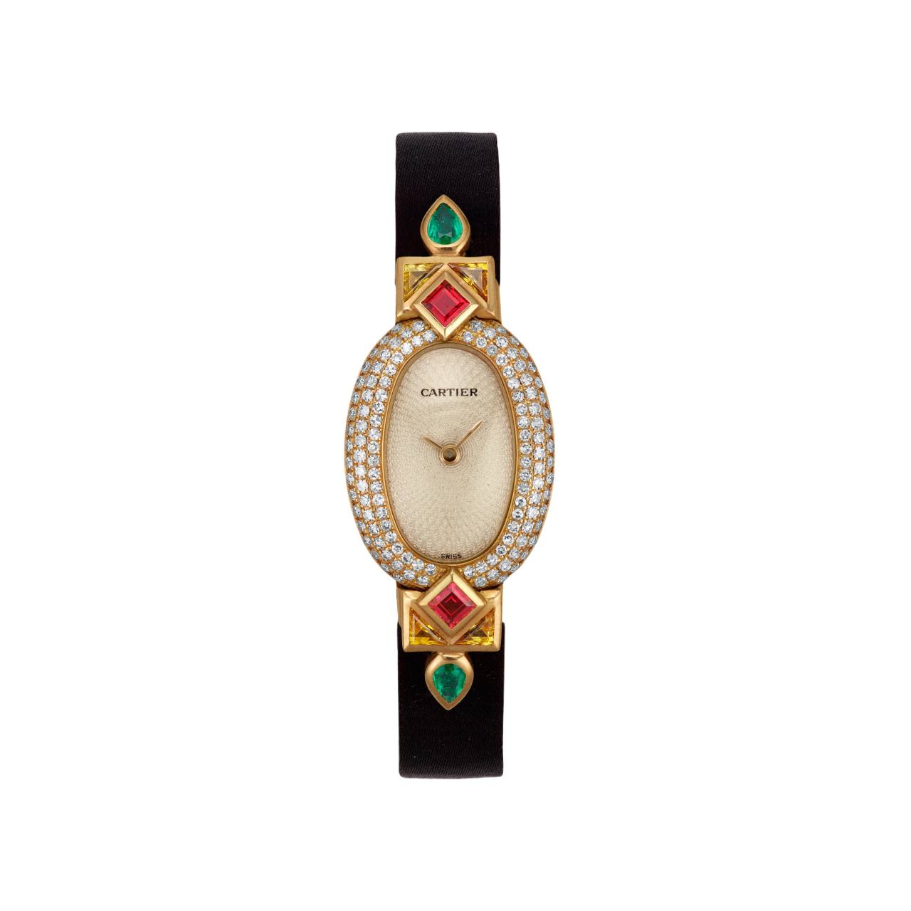 Cartier Baignoire Yellow Gold Diamond Bezel 1960 