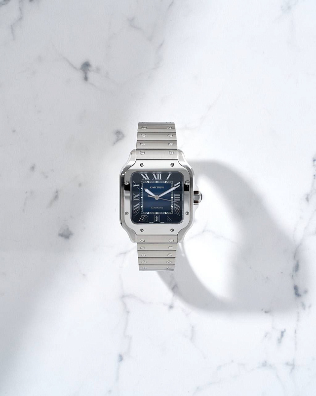 Cartier Santos De Cartier Large Blue Dial 4072 NEW