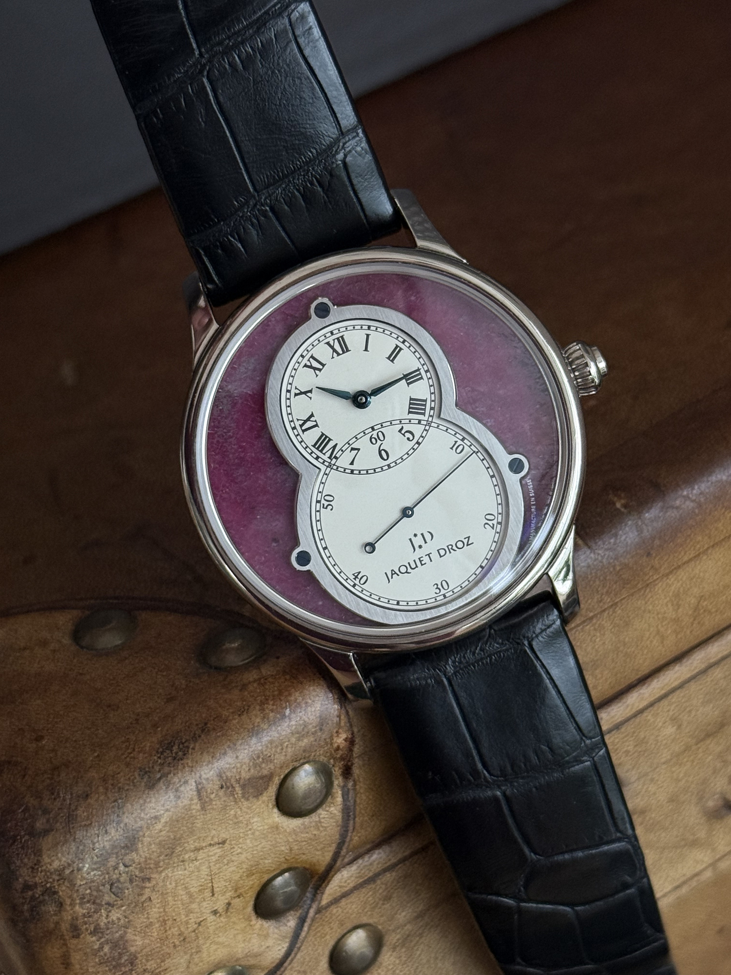  Jaquet Droz Grande Seconde White Gold Amethyst Dial 43mm