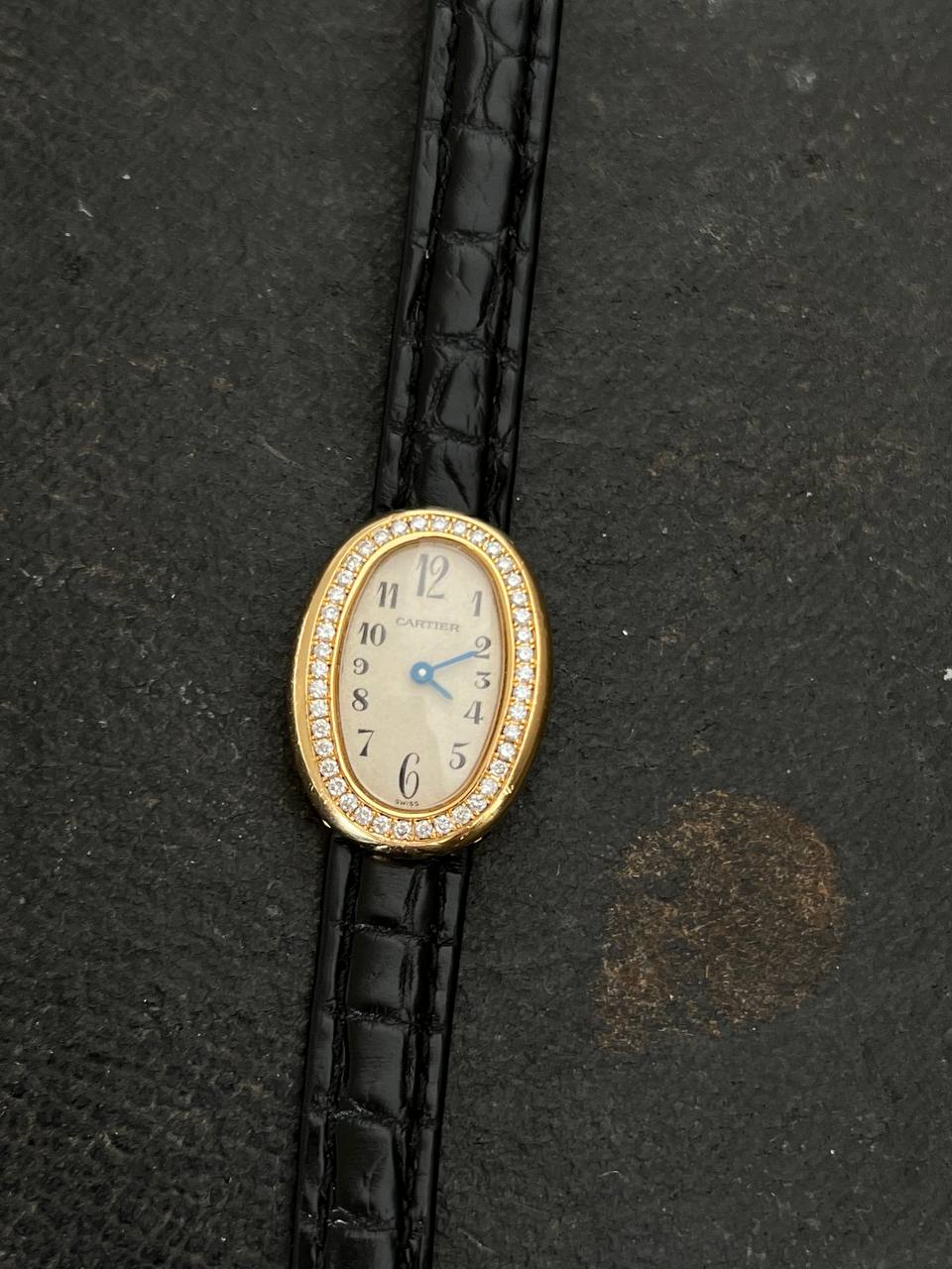 Cartier Baignoire Yellow Gold Diamond Bezel 1960 