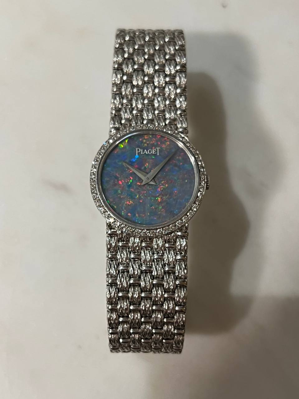 Piaget Opal Dial Ladies Vintage White Gold Diamonds