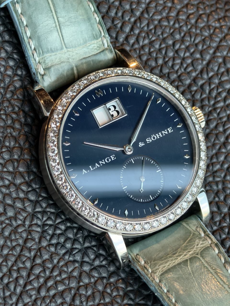 A. Lange & Sohne Saxonia Diamond-Set Bezel White Gold 