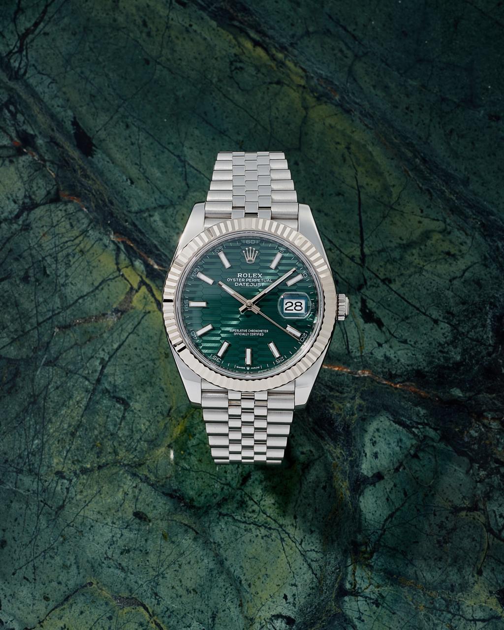 Rolex Datejust 41mm Fluted Motif Green Dial 126334 NEW