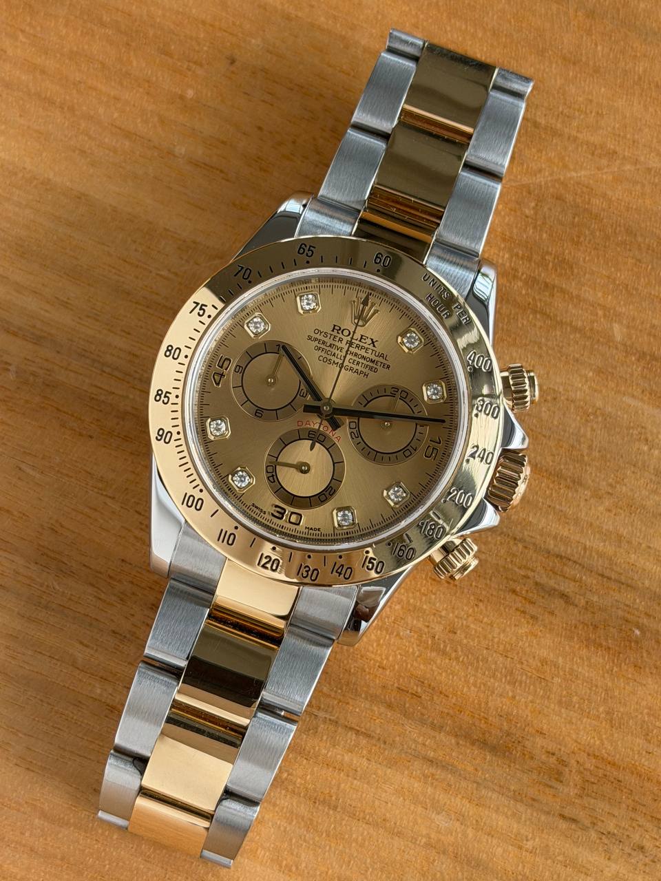 Rolex Cosmograph Daytona 40mm Champagne Diamond Dial 116523 M Series