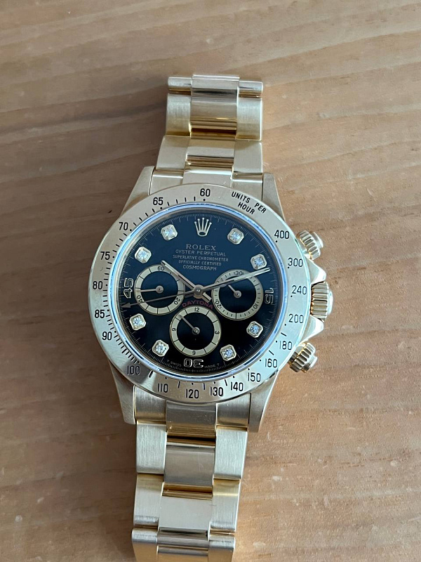 Rolex Cosmograph Daytona Zenith Black Diamond Dial 40mm 16528 N Series