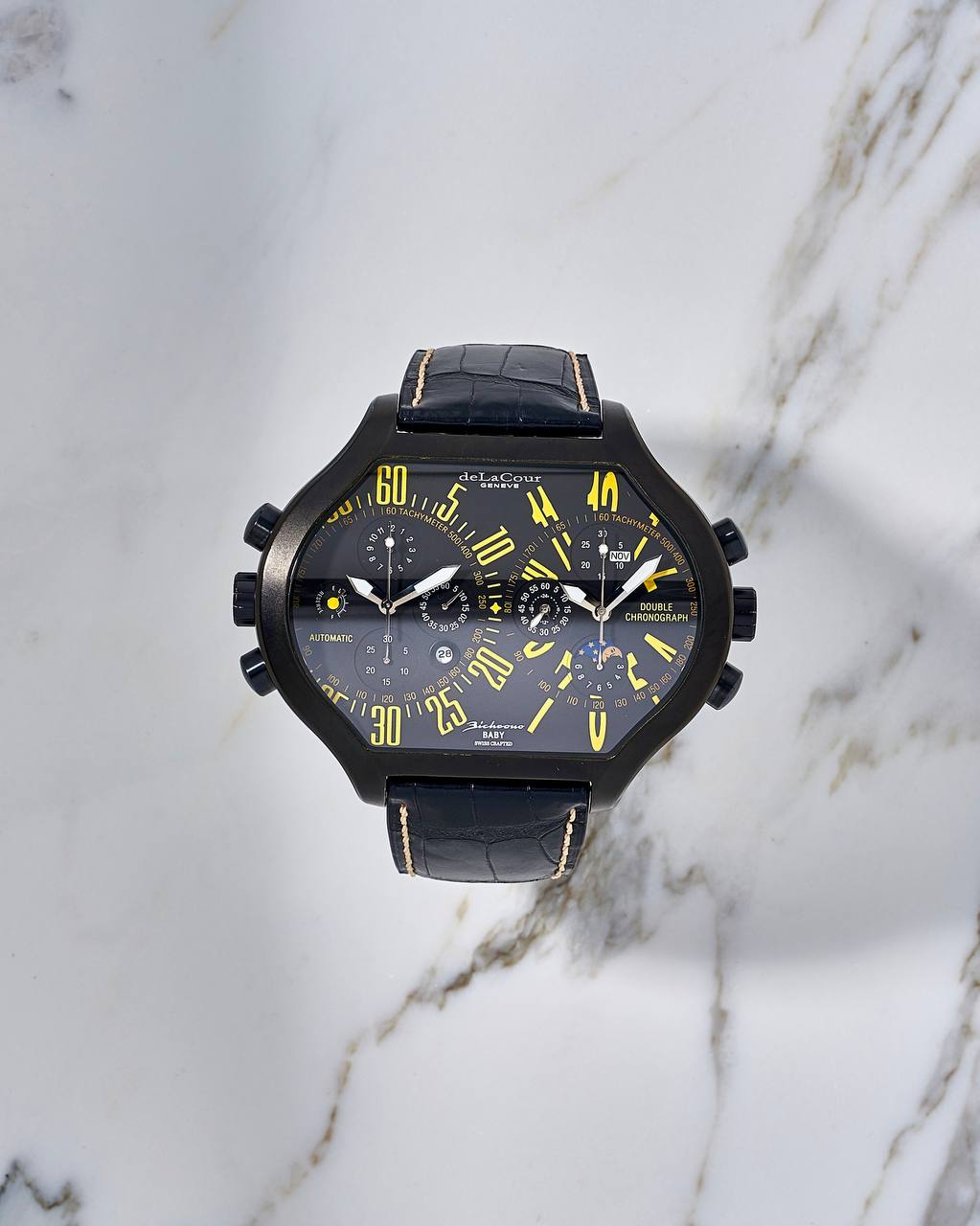  DeLaCour Bichrono Double Time Zone Black PVD