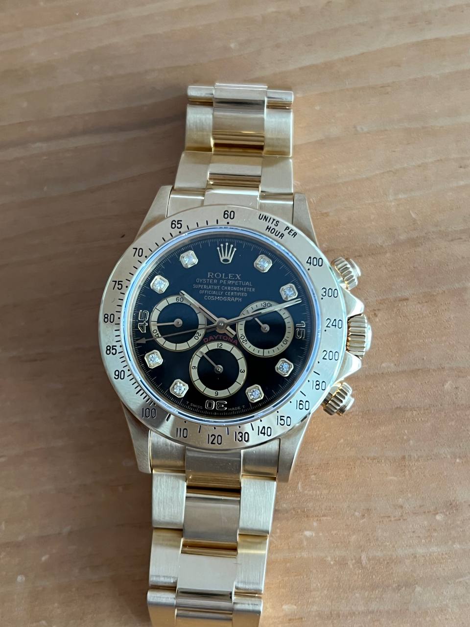 Rolex Cosmograph Daytona Zenith Black Diamond Dial 40mm 116528 N Series