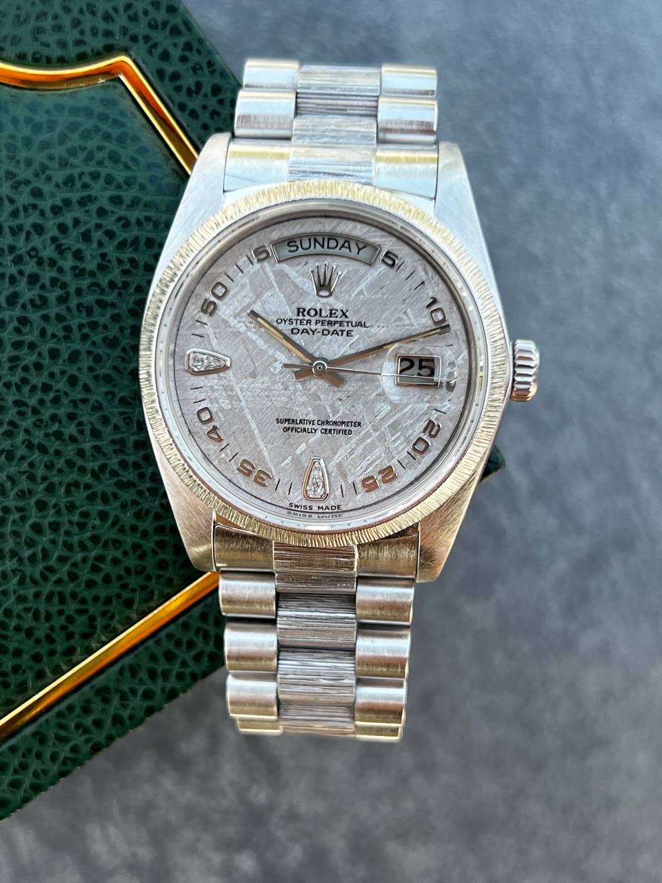 Rolex Day-Date 36mm 18k Gold Meteorite Dial 18079