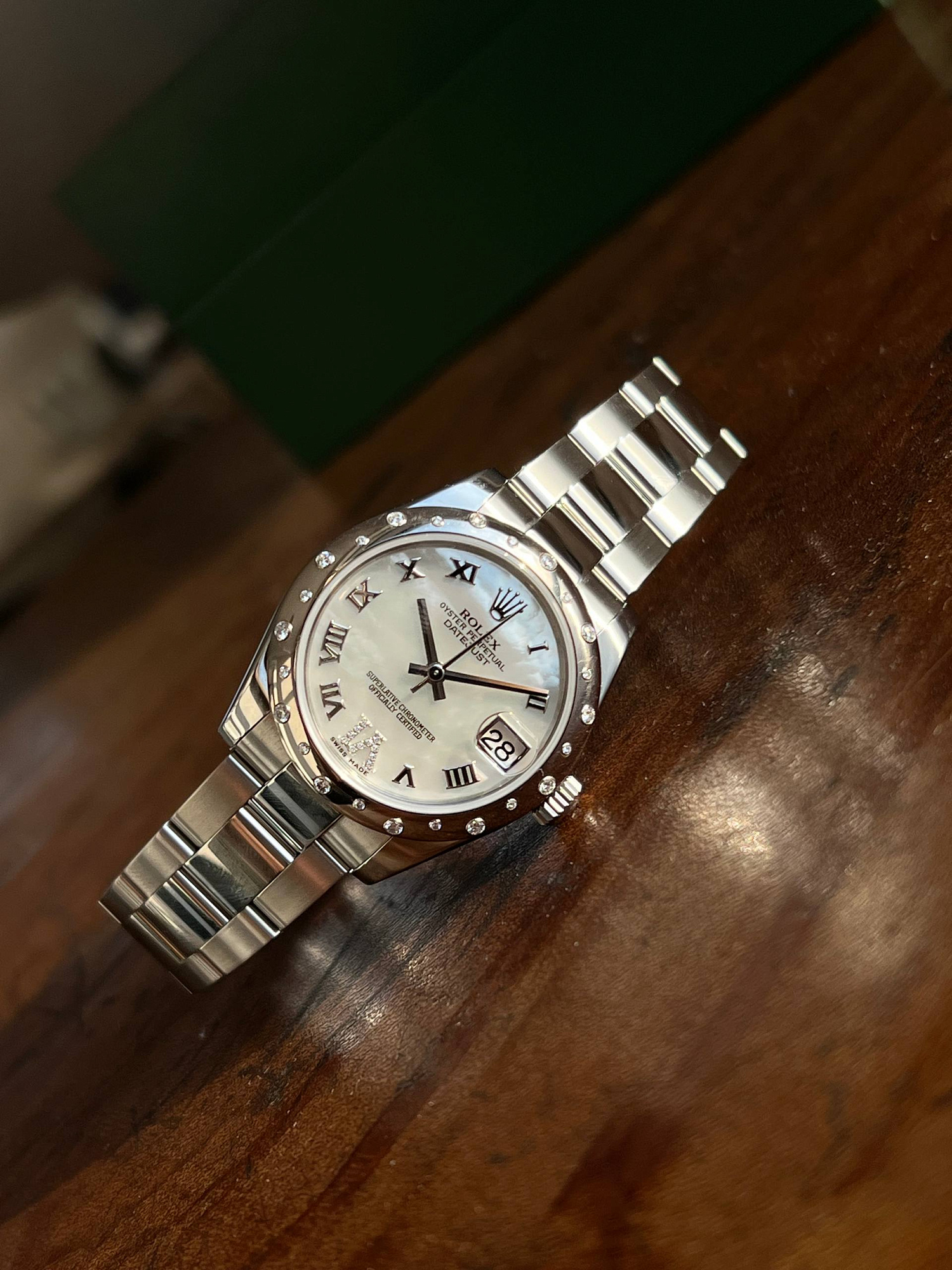 Rolex Datejust MoP Roman Dial Diamonds Bezel 31mm 178344