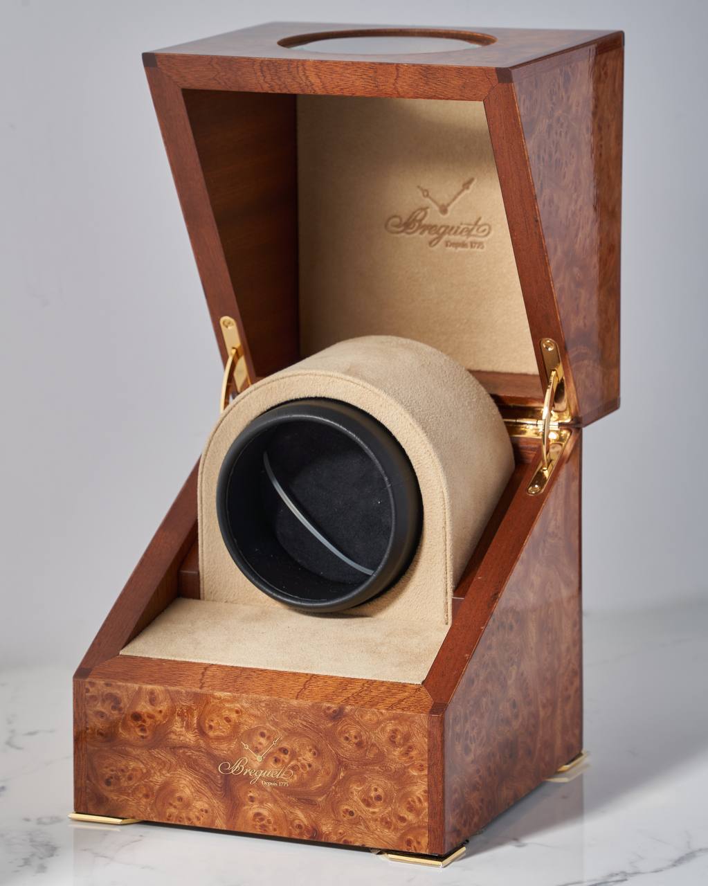 Breguet Luxury Watch Winder Lacquered Burlywood with Domed Window