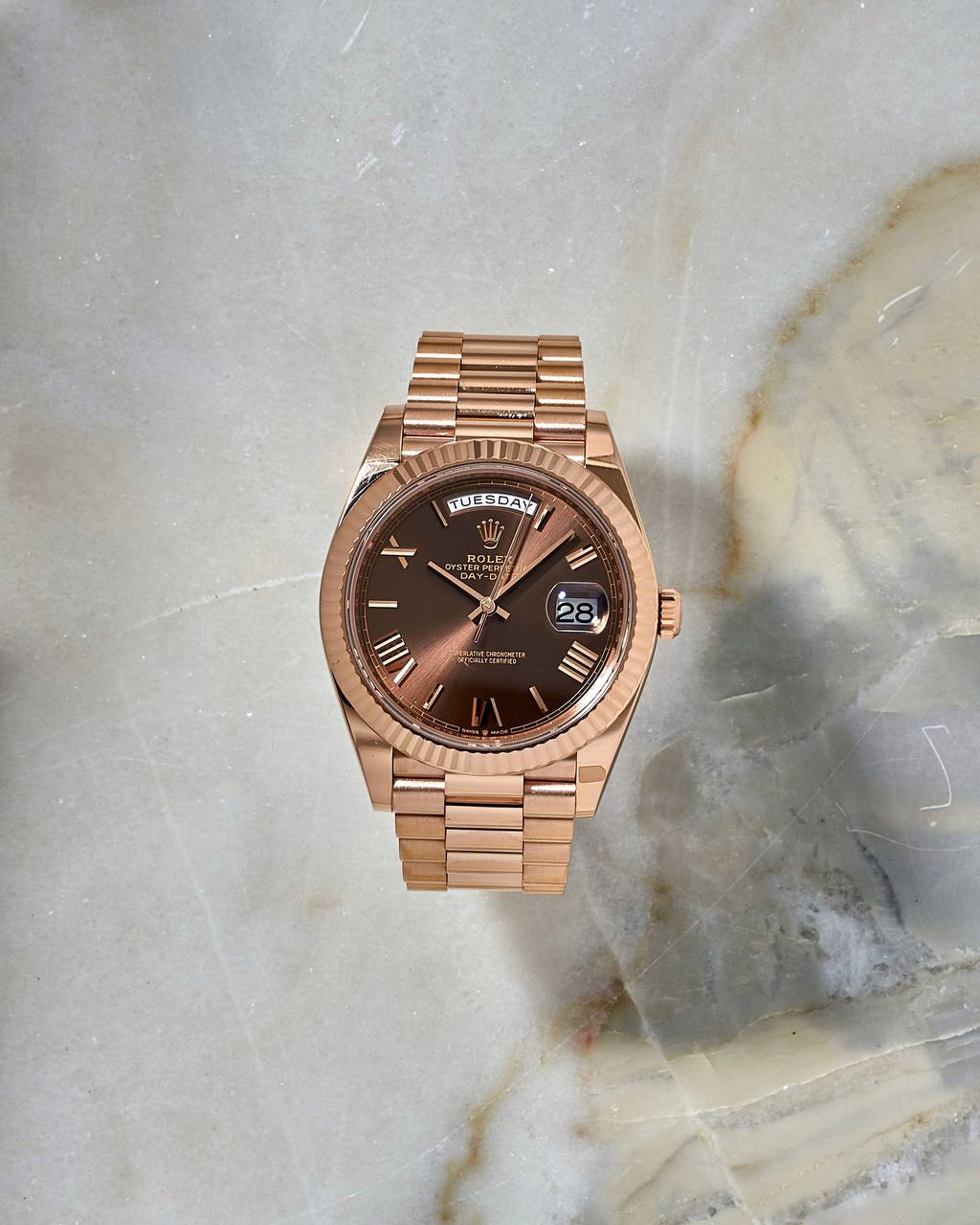 Rolex Day-Date Ombre Dial President 228235 40mm Rose Gold 