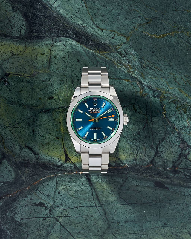 Rolex Milgauss Green Sapphire Blue Dial NEW 116400GV