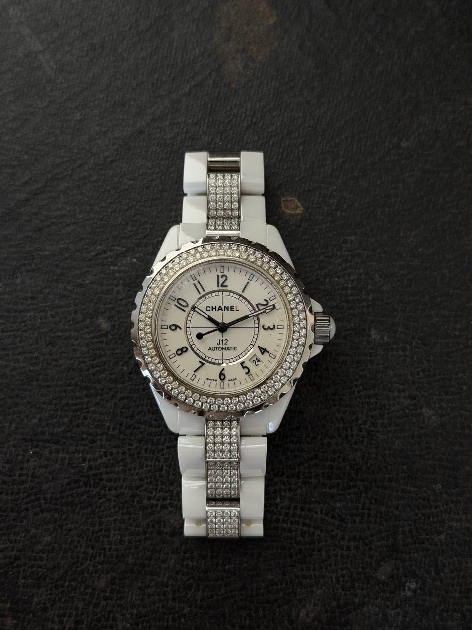 Chanel J12 White Ceramic & Factory Diamonds 38mm