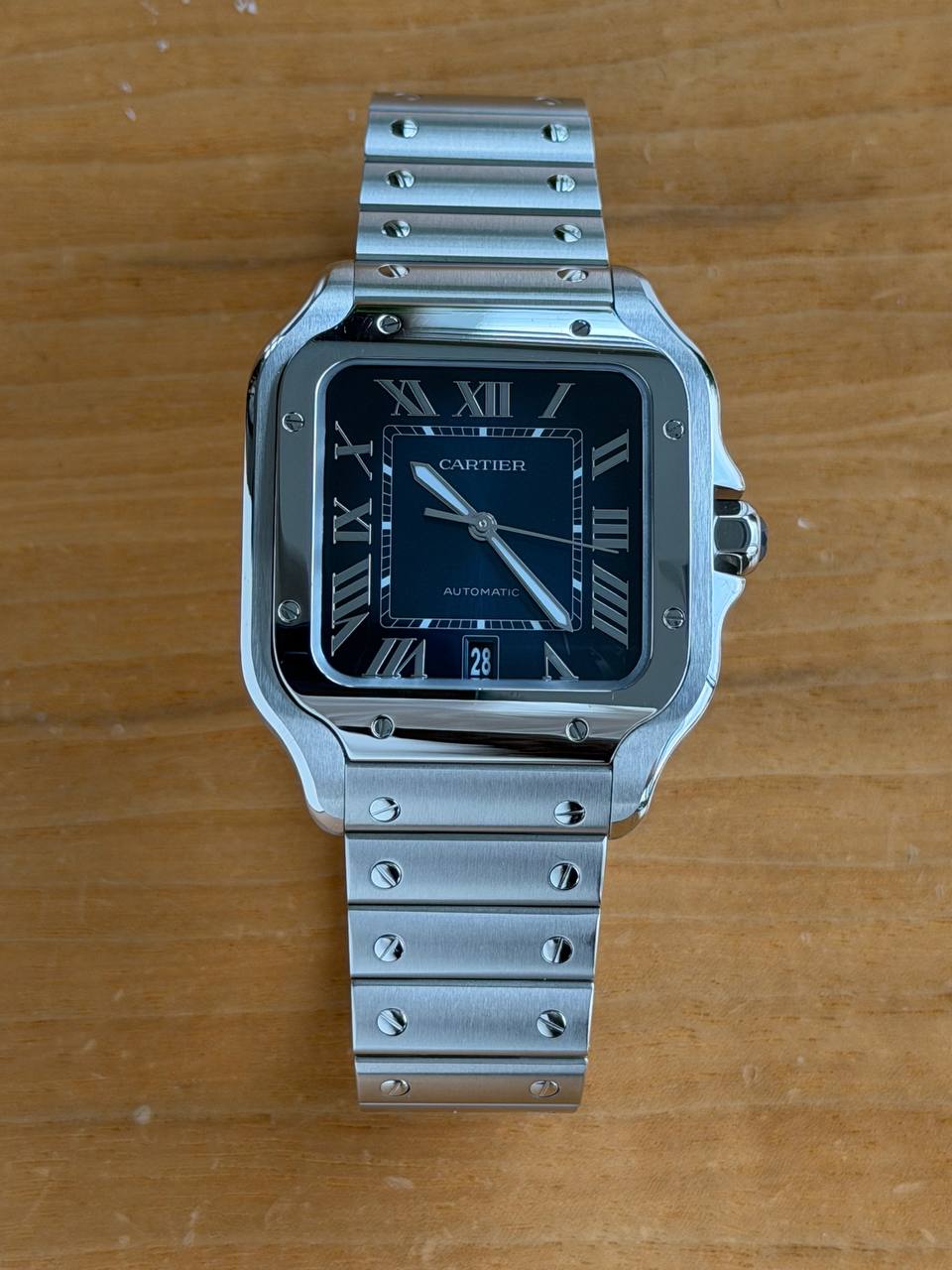 Cartier Santos De Cartier Large Blue Dial 4072 