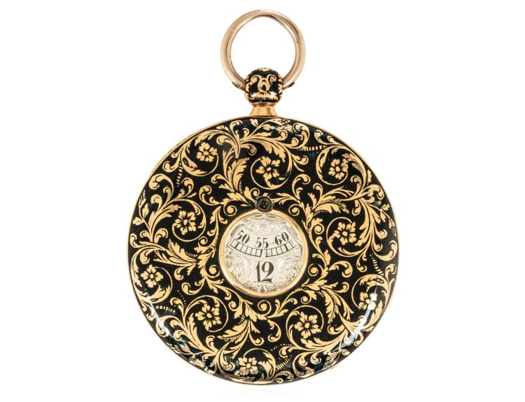 J.F.Bautte & Cie.A Rare Gold & Enamel Jump Hour Pocket Watch C1810