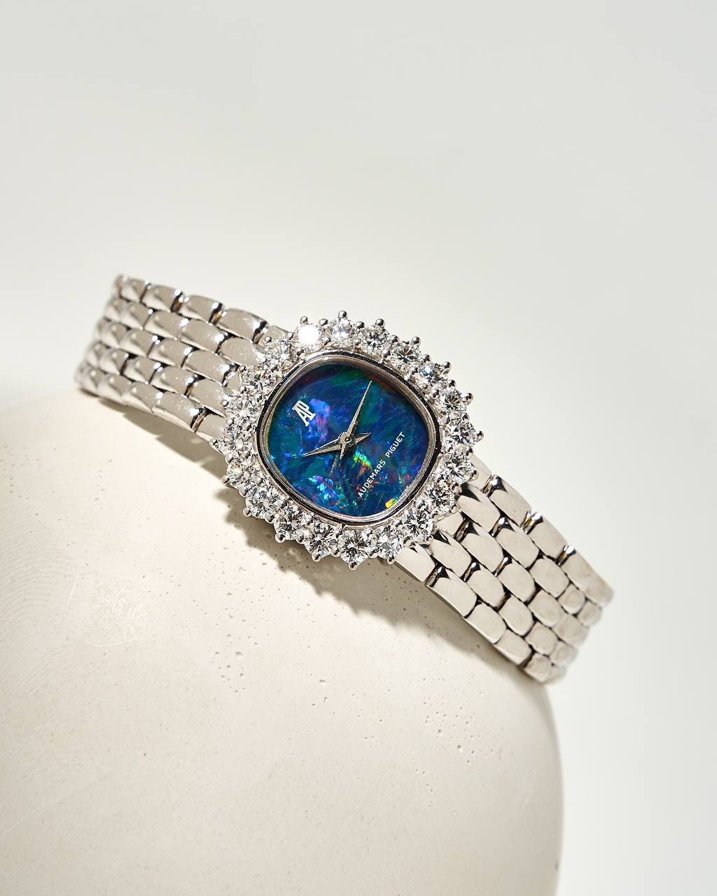Audemars Piguet Opal Dial Diamond Bezel White Gold
