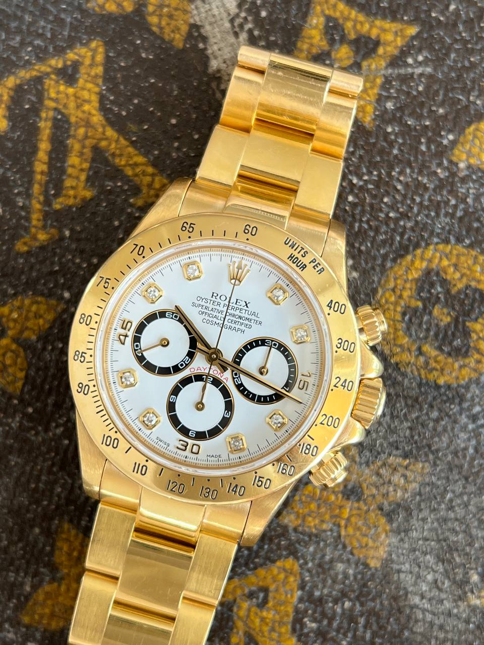 Rolex Daytona Cosmograph Zenith White Diamond Dial 40 mm 16528 