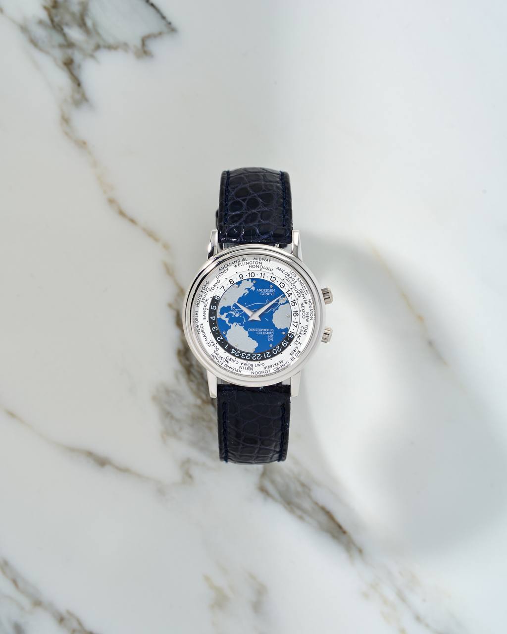  Andersen Geneve Christopher Columbus Worldtimer NOS